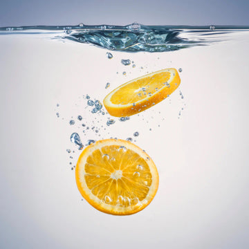 Two slices of lemon in water